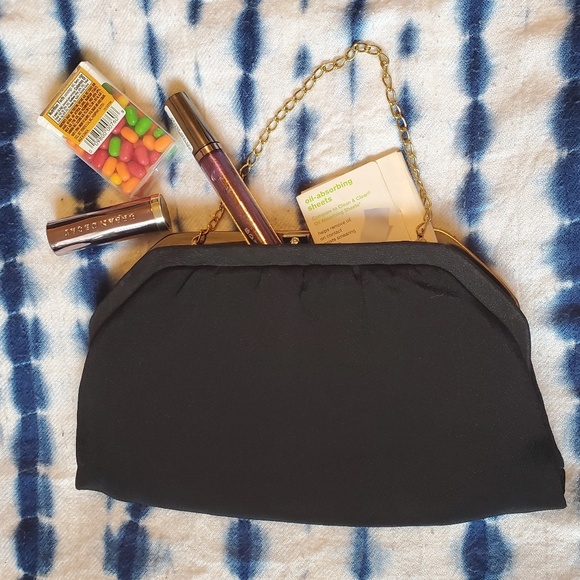 Vintage Handbags - Black Vintage Evening Bag